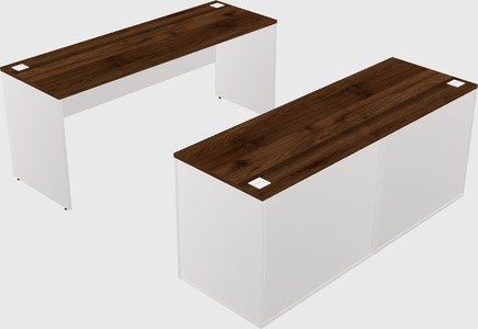 Parallel desk with credenza