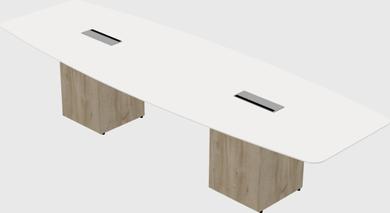 Boat-shaped meeting table