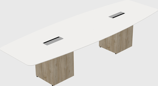 Boat-shaped meeting table