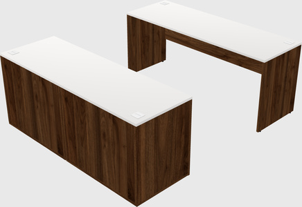 Parallel desk with credenza