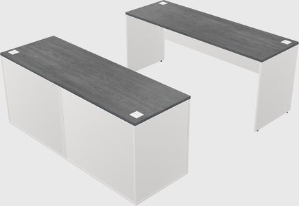 Parallel desk with credenza
