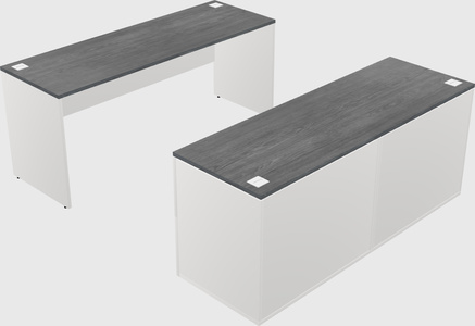 Parallel desk with credenza