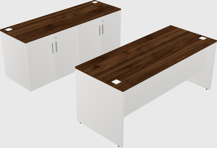Parallel desk with credenza