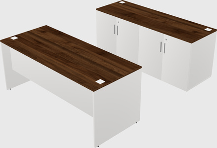 Parallel desk with credenza