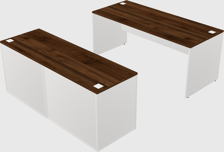 Parallel desk with credenza