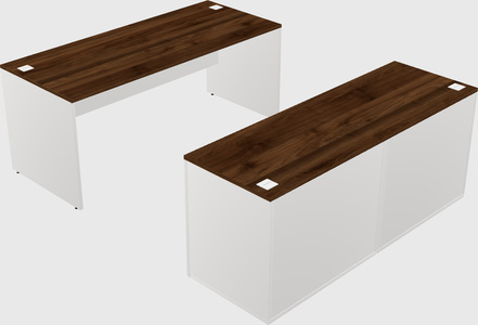 Parallel desk with credenza
