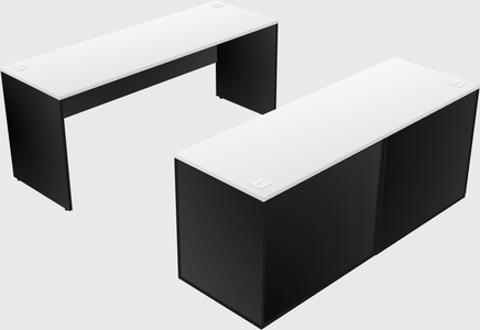 Parallel desk with credenza