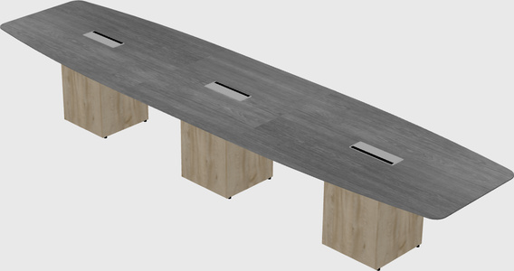 Boat-shaped meeting table
