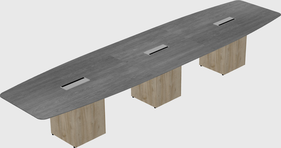 Boat-shaped meeting table