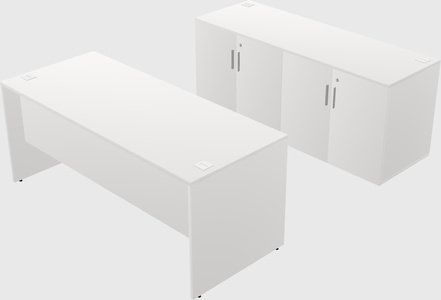 Parallel desk with credenza