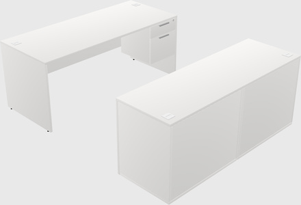 Parallel desk with credenza