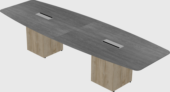 Boat-shaped meeting table