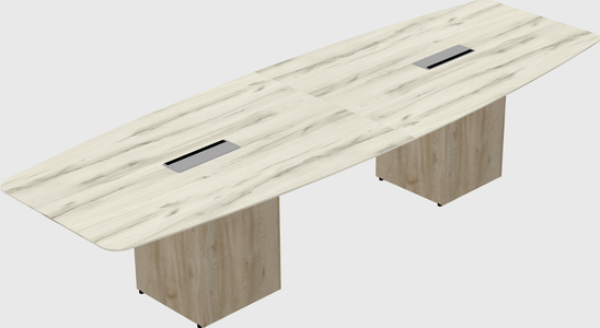 Boat-shaped meeting table
