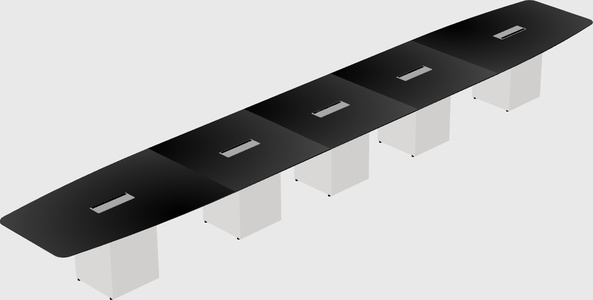 Boat-shaped meeting table