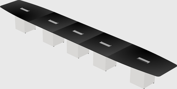 Boat-shaped meeting table