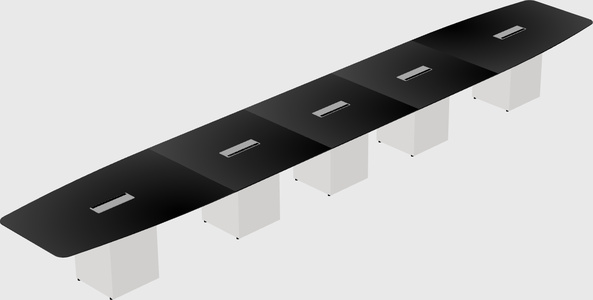 Boat-shaped meeting table