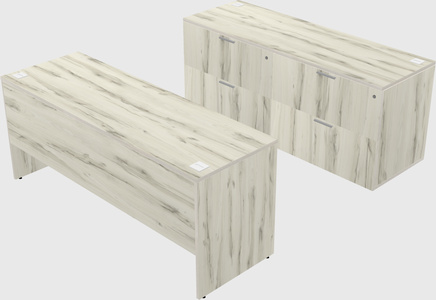 Parallel desk with credenza