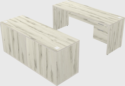 Parallel desk with credenza
