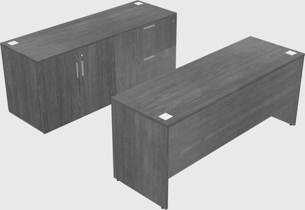 Parallel desk with credenza