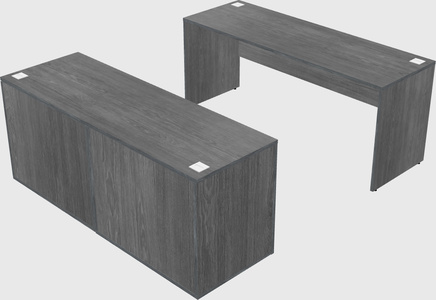 Parallel desk with credenza