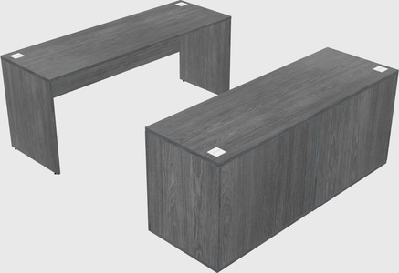 Parallel desk with credenza