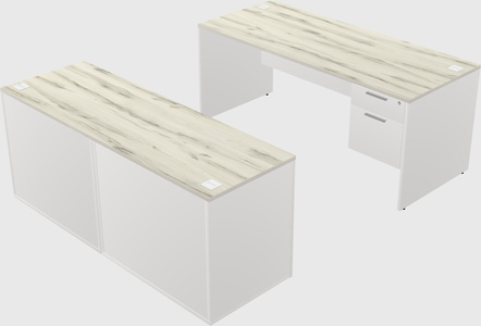 Parallel desk with credenza