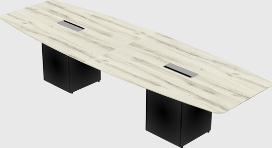 Boat-shaped meeting table