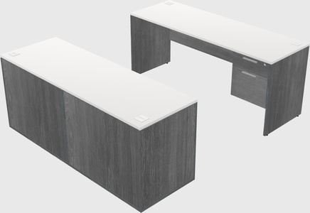 Parallel desk with credenza