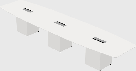 Boat-shaped meeting table