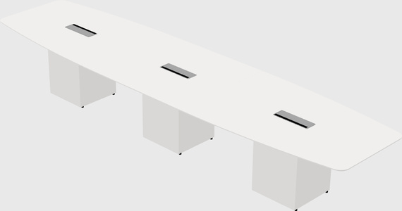 Boat-shaped meeting table