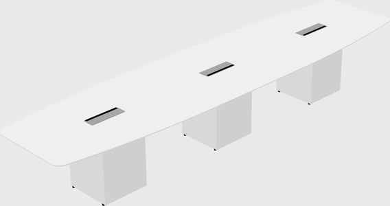 Boat-shaped meeting table