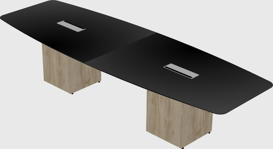 Table de réunion en forme de bateau