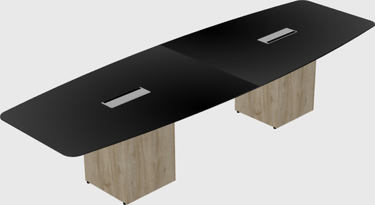 Table de réunion en forme de bateau
