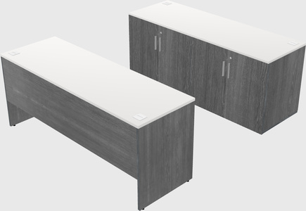 Parallel desk with credenza