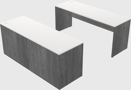 Parallel desk with credenza