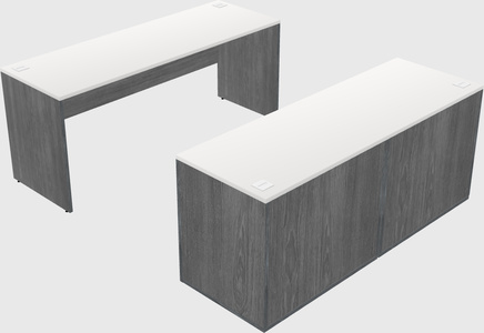 Parallel desk with credenza