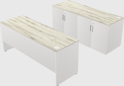 Parallel desk with credenza