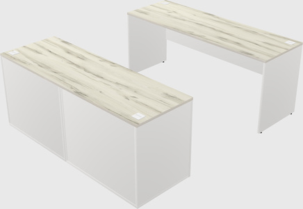 Parallel desk with credenza