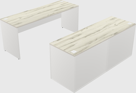 Parallel desk with credenza