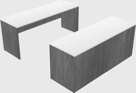 Parallel desk with credenza