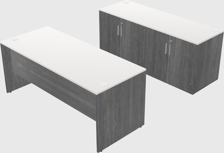 Parallel desk with credenza