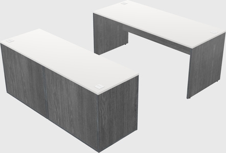 Parallel desk with credenza