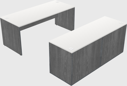 Parallel desk with credenza