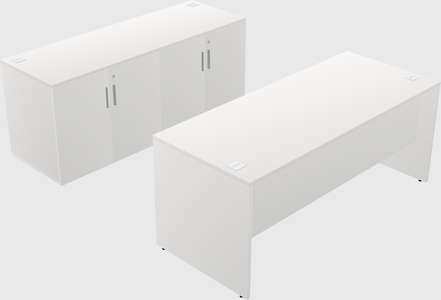 Parallel desk with credenza