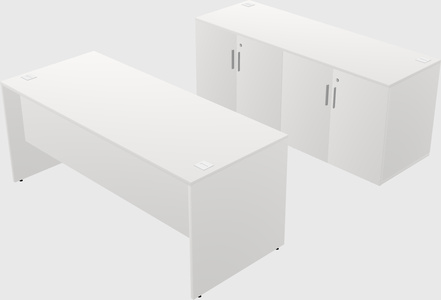 Parallel desk with credenza
