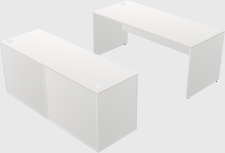 Parallel desk with credenza