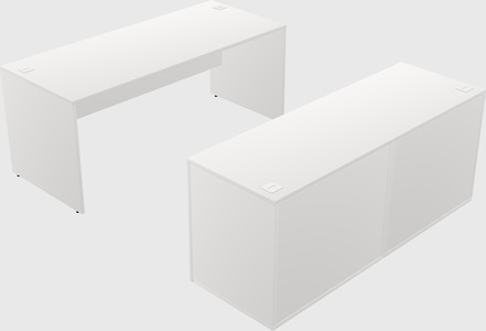 Parallel desk with credenza