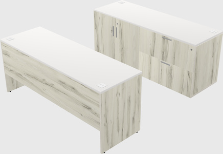 Parallel desk with credenza