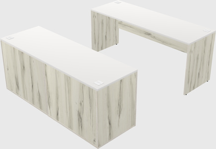 Parallel desk with credenza