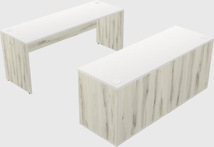 Parallel desk with credenza
